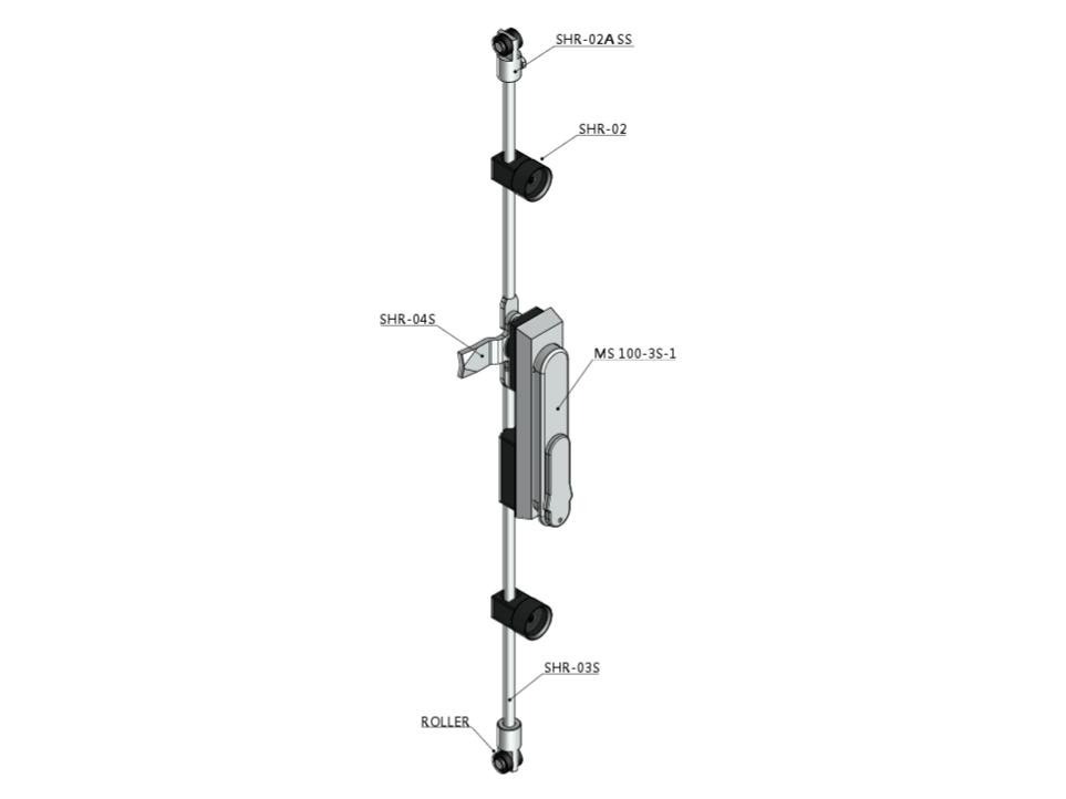 3 POINT LOCK SS ROUND ROD VERSION ASSEMBLY